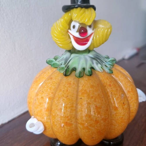 Murano pumpkin clown like new