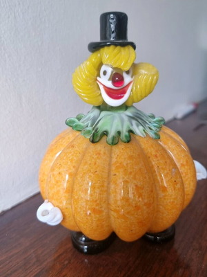 Murano pumpkin clown like new