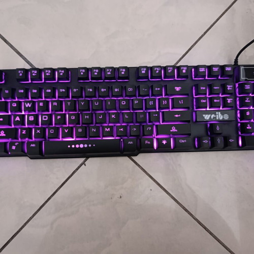 Weibo membrane keyboard 100% size with 4 RGB functions like new
