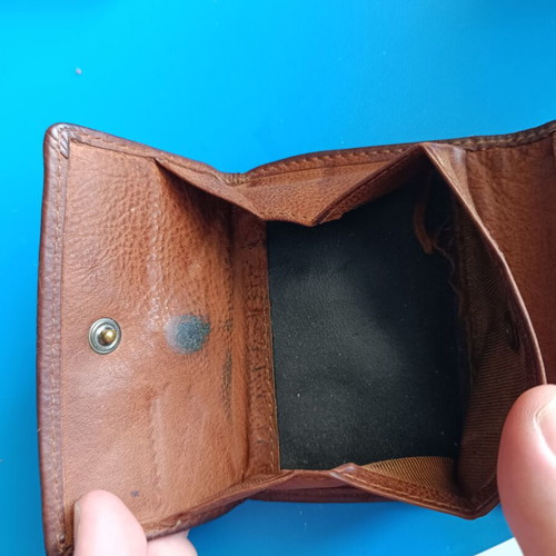 Vintage men's wallet, genuine leather, brown