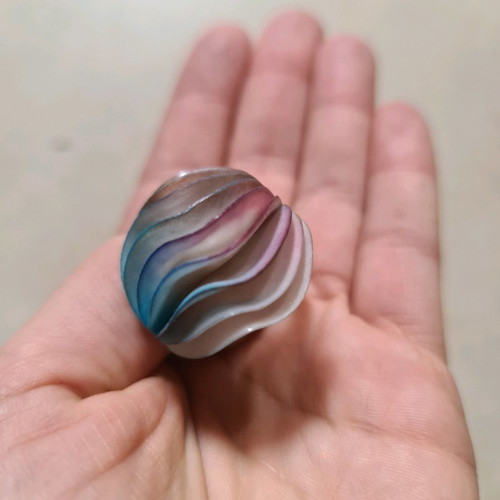 Papier Mache Ring like new, purple and turquoise