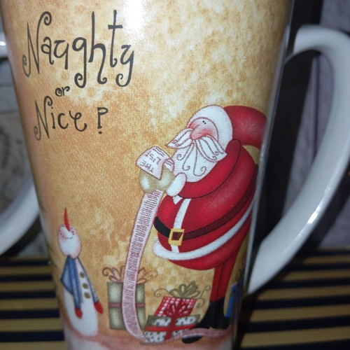 Christmas tall mugs new, set of 2 pieces