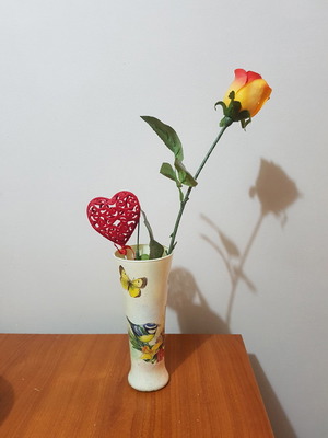 Small metal vase used