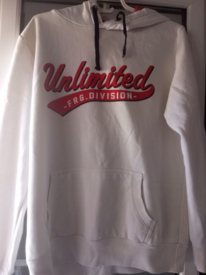 Sweatshirt with yellow marks, size L