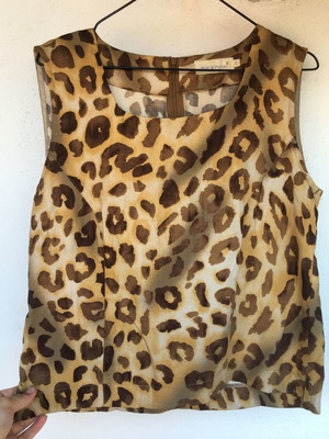 Pret a Porter Y2K Top 100% Tencel Animal Pattern Size M Like New