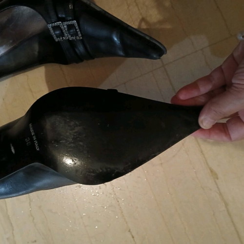 Italian leather pointed pumps used, black, size 38