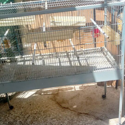 Large bird cage like new with 6 external feeders and 4 waterers