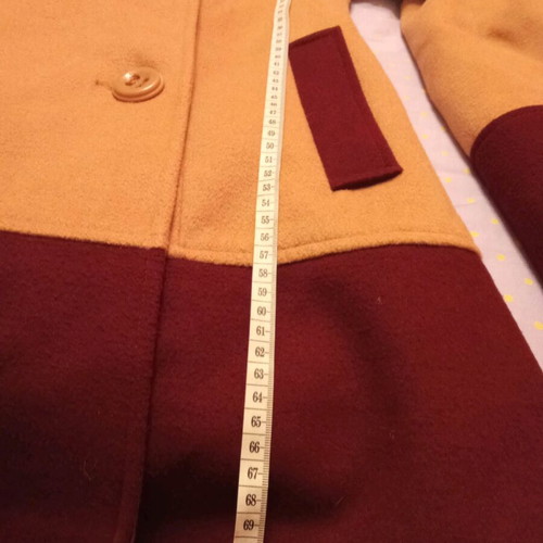 Beige coat with burgundy size medium like new
