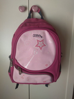 Polo Junior school backpack, fuchsia pink with magic wand design