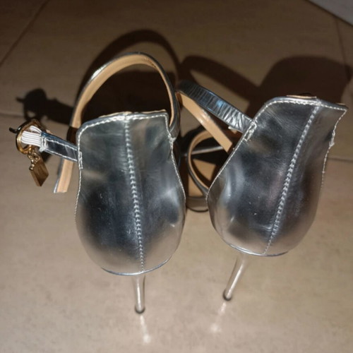Nak silver sandals like new, size 36, 12cm heel