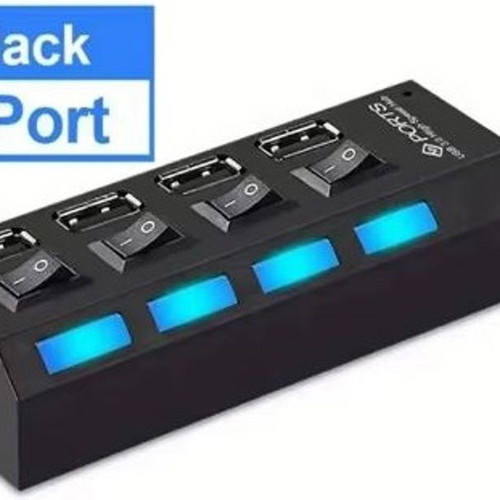 USB 2.0 Hub 4 Ports with Switches and LED Lights