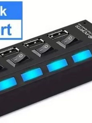 Προσαρμογέας επέκτασης USB 2.0 με 4 θύρες, διακόπτες και λυχνίες LED