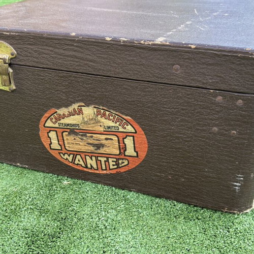 Wheary Aviatrix vintage hat box suitcase with Canadian Pacific Steamship label