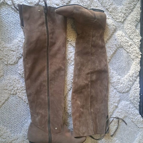 Leather boots used brown size 37 knee-high