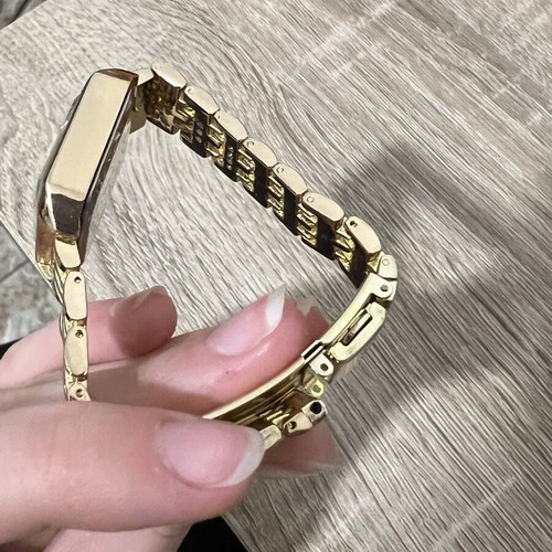 Quartz gold wristwatch, steel, missing clasp screw
