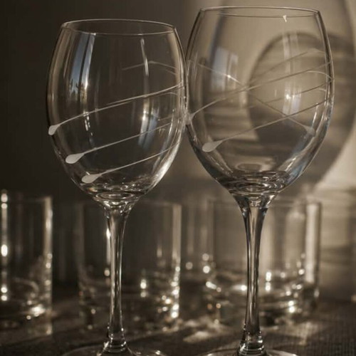 Crystal Glasses Set of 6 Water, 6 Whiskey, 6 Liqueur, 6 Wine