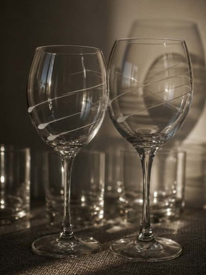 Crystal Glasses Set of 6 Water, 6 Whiskey, 6 Liqueur, 6 Wine