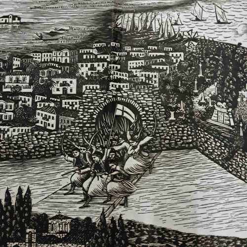 Χαρακτικό Μεσολόγγι από Μαίρη Σχοινά μεταχειρισμένο υπογεγραμμένο 1996