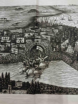 Χαρακτικό Μεσολόγγι από Μαίρη Σχοινά μεταχειρισμένο υπογεγραμμένο 1996