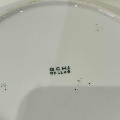 Rose Medallion porcelain plates set of 2 used, vintage 3.5x20.5 cm