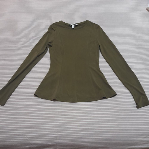 H&M long-sleeve blouse new, brown, size XS