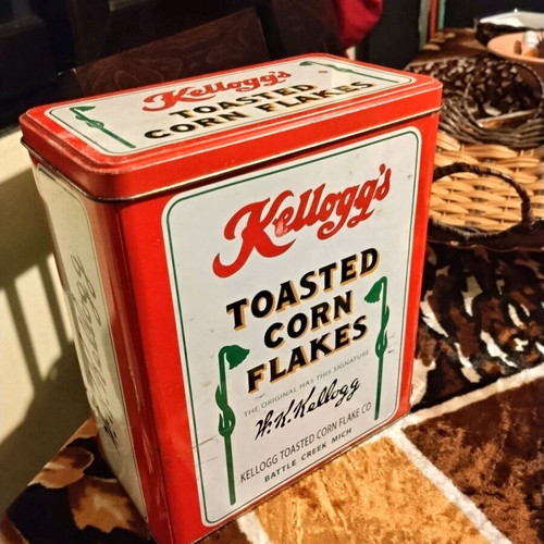 Kellogg's Corn Flakes collectible metal tin used