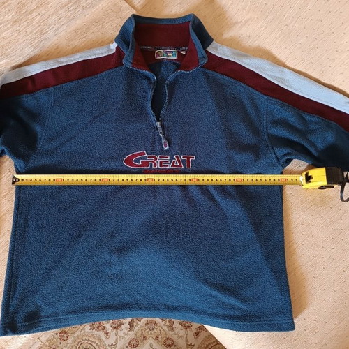 Fleece sweatshirt, blue and red, size M