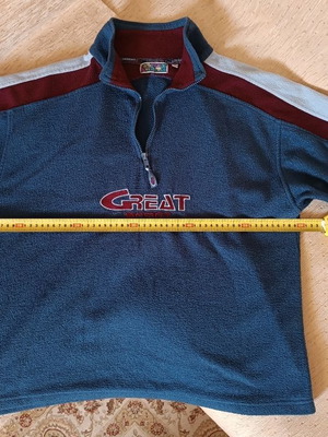 Fleece sweatshirt, blue and red, size M