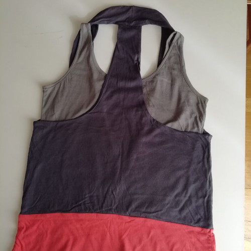 Kookai sleeveless blouse with 2 layers like new, size M/L, gray and red
