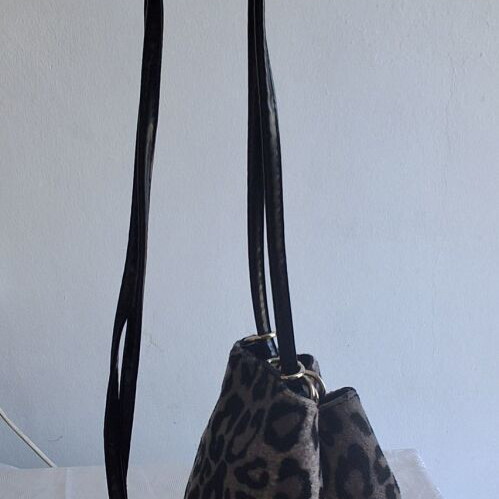 Animal Print Leopard Bucket Backpack in good condition