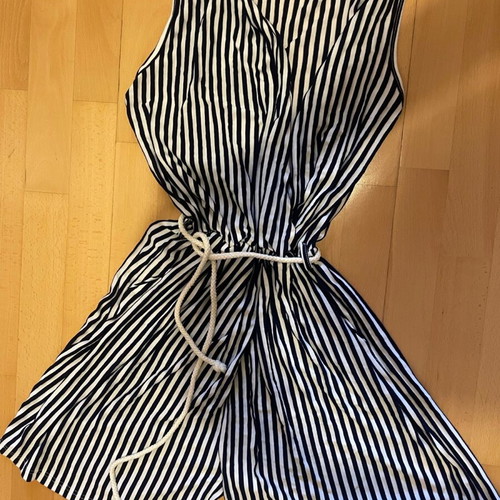 Summer striped jumpsuit white blue size M like new