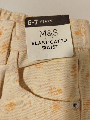 Marks & Spencer Girl's Pants New With Tags Floral Cotton 6-7 Years