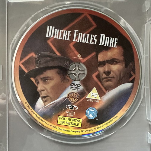 Where Eagles Dare DVD like new without original case, action adventure