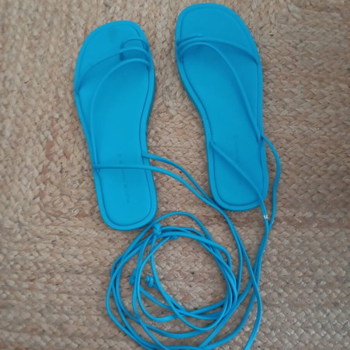 Pull & Bear sandals with laces size 39 used, blue turquoise