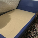 Fabric double bed used, blue, for 150x200 mattress