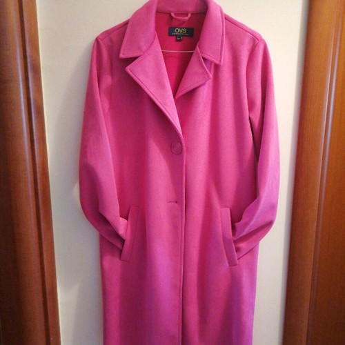 OVS pink suedette coat like new, size S