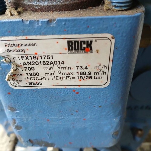 Bock ψυκτικό μηχάνημα ανακατασκευασμένο 60Hp 120Kw με ηλεκτρολογικό πίνακα