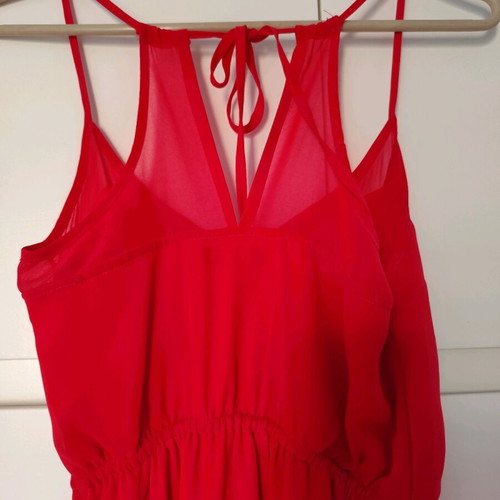 Short fuchsia dress Bershka size XS with buttons and back tie like new