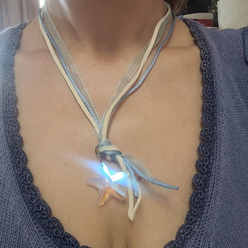 Starfish necklace, summer style, women's
