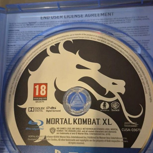 Mortal Kombat XL PlayStation 4 game like new