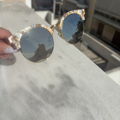 Gentle Monster sunglasses like new with mosaic pattern and orange gold frame