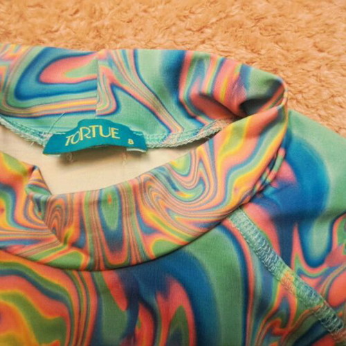 Tortue kids swimwear shirt used, multicolor, size 7-8 years