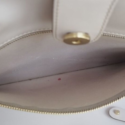 Tod's Leather Cape Tote Bag used, cream color
