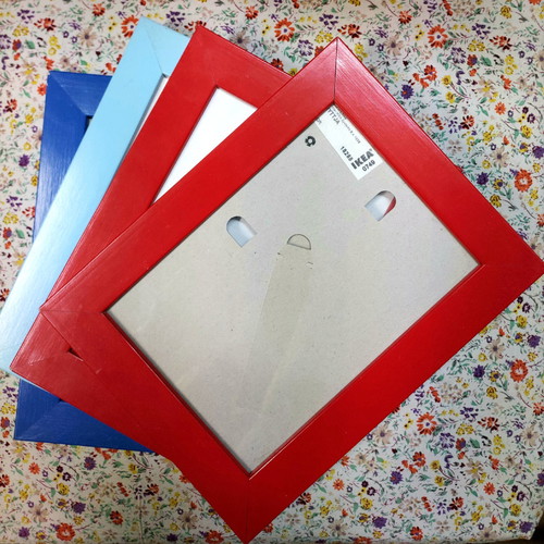 Photo frames used, pack of 8 colorful, 33.5x24.5cm and 16.5x21.5cm