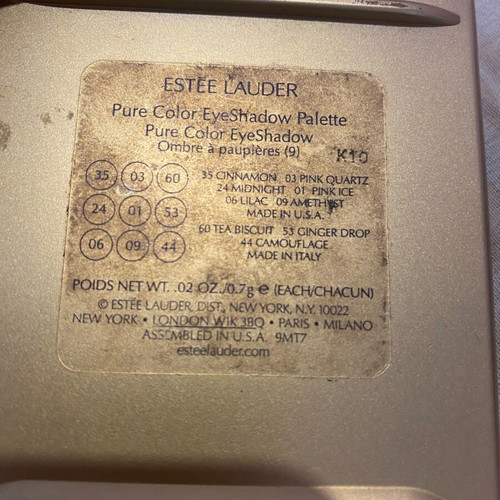 Estée Lauder Pure Color eyeshadow palette used with 7 shades