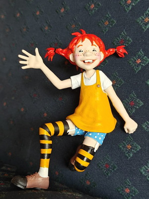 Pippi Longstocking 3D model hand painted, 14 cm