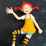 Pippi Longstocking 3D model hand painted, 14 cm