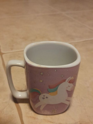 Pink mug with small pony new, height 9 cm