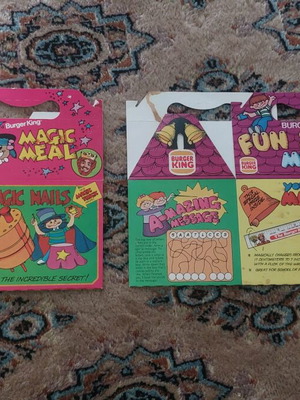 Burger King rare boxes Dec 80, pack, like new