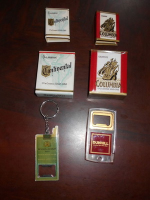 Cigars used, 6 metal cases and openers